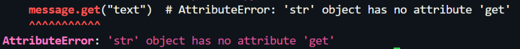 ‘str’ object has no attribute' Python error image.